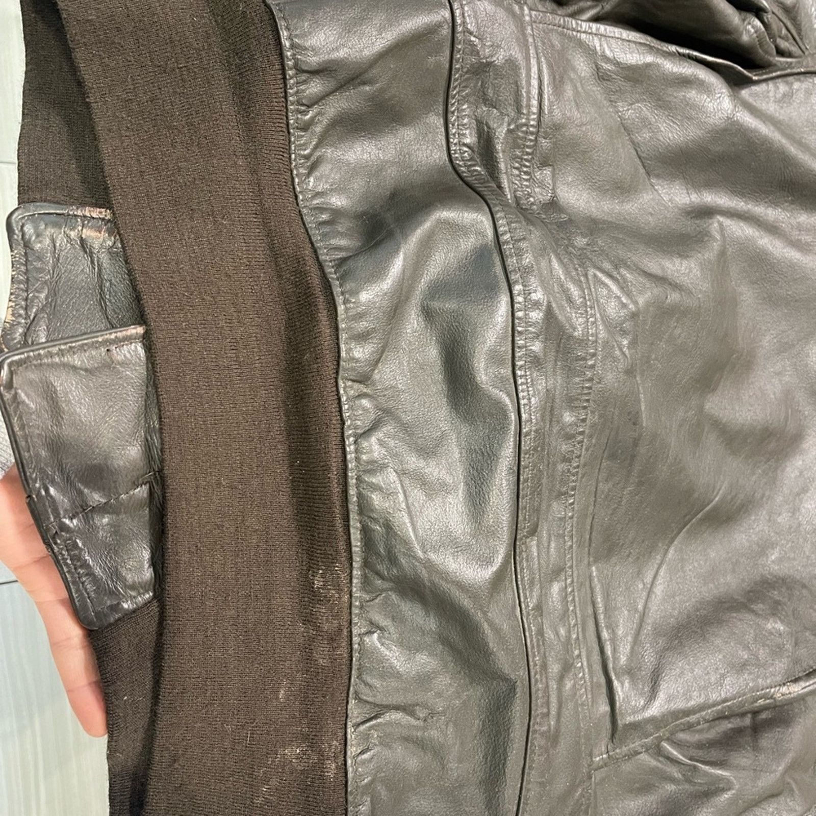 Vintage Vtg WW2 Marine Corp Cockpit Top Gun G-1 Leather Jacket Size US L / EU 52-54 / 3 - 12 Thumbnail