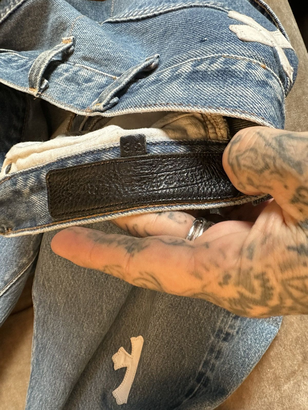 Chrome Hearts Chrome Hearts RARE white cross patch levi jeans 38 40 Size US 36 / EU 52 - 7 Thumbnail