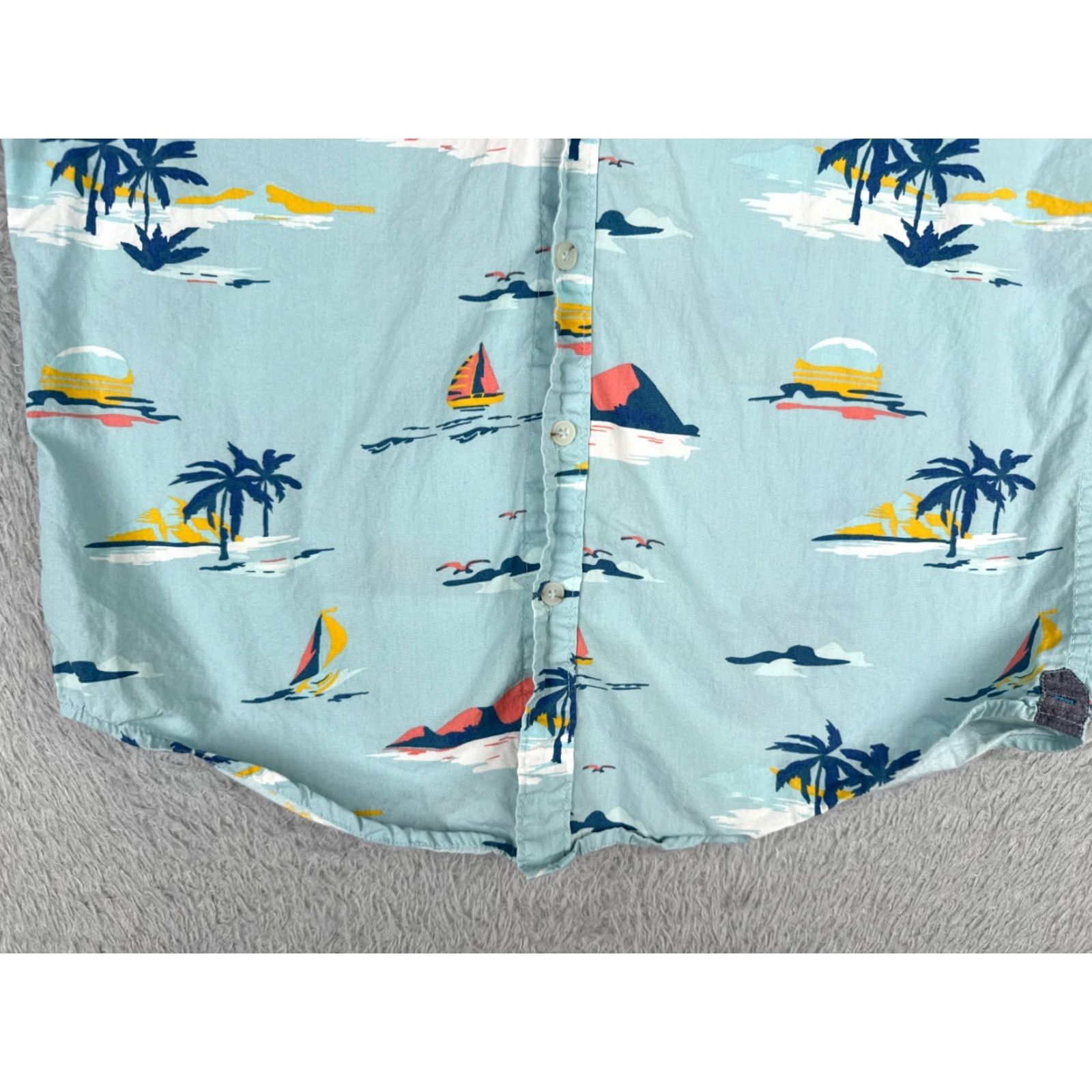 Vintage MBX Premium Goods Shirt Men Medium Blue Palm Tree Sailboat Hawaiian 100% Cotton Shirt Men Medium Blue Palm Tree Hawaiian 100% Cotton Size US M / EU 48-50 / 2 - 5 Thumbnail