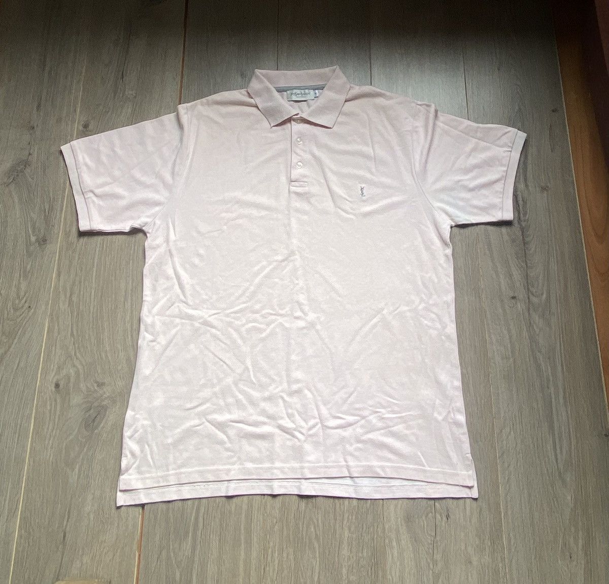Yves Saint Laurent Yves Saint Laurent YSL Striped Polo Shirt White Pink Logo Size US XL / EU 56 / 4 - 1 Thumbnail