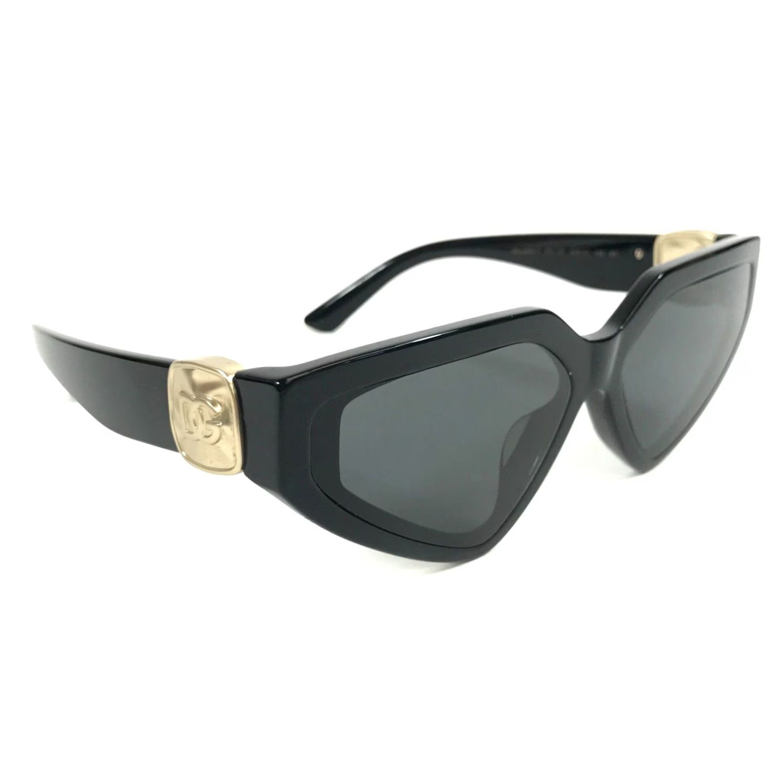 Dolce & Gabbana Dolce & Gabbana Sunglasses DG4469-F 501/87 Womens Oversized Cat Eye Black Gold Frames Dark Grey Lenses Size ONE SIZE - 3 Thumbnail