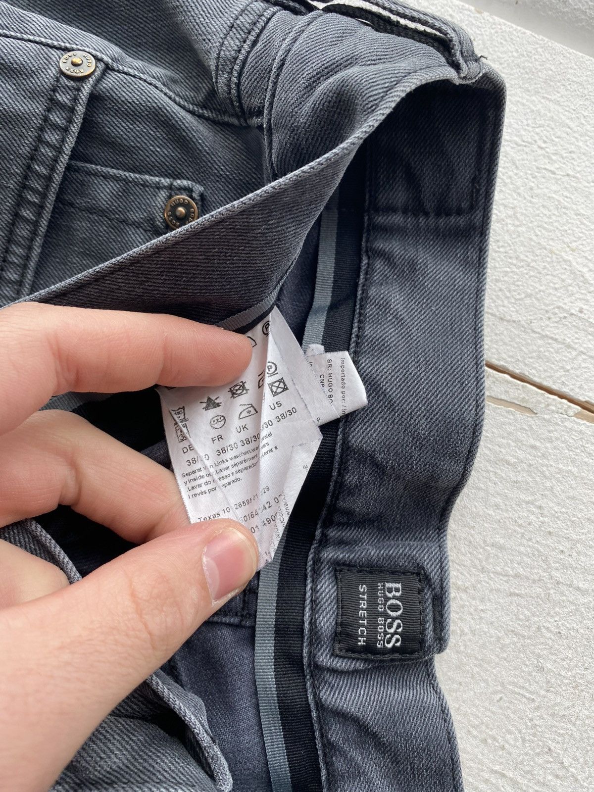 Hugo Boss 00s Luxury Hugo Boss Grey Stretch Denim Jeans Straight Fit Size US 38 / EU 54 - 8 Thumbnail