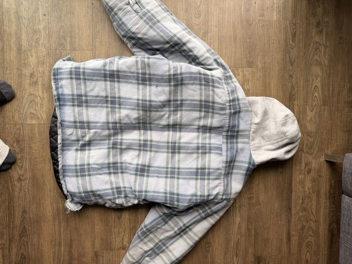 Vintage 90s grunge faded quilted padded flannel with hood Size US L / EU 52-54 / 3 - 5 Thumbnail