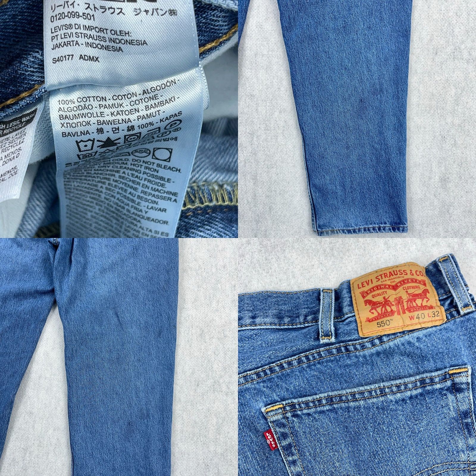Levi's Vintage Levis 550 Jeans Men 40x32 Relaxed Fit Straight Leg Med Wash Baggy Jeans 90s American Classic Mens Size US 40 / EU 56 - 9 Thumbnail