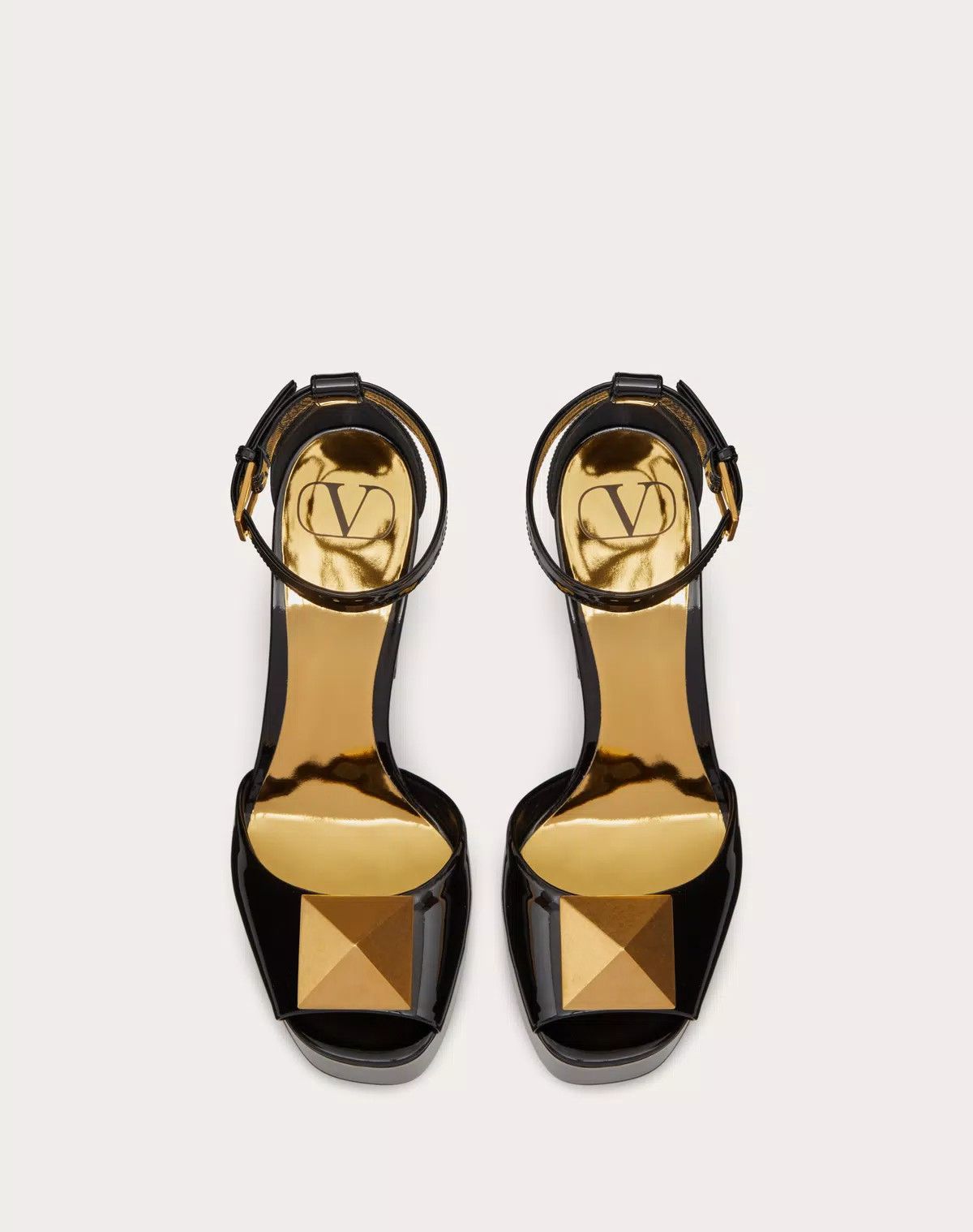 Valentino o1s1wg110625 Open Toe Pump With One Stud Platform in Black Size US 9.5 / IT 39.5 - 4 Thumbnail