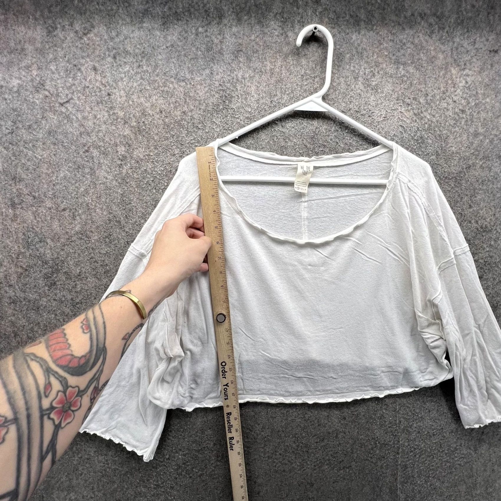 Vintage We The Free Shirt Womens XS White Cropped Scoop Neck Dolman 3/4 Sleeve Top Size XS / US 0-2 / IT 36-38 - 6 Thumbnail