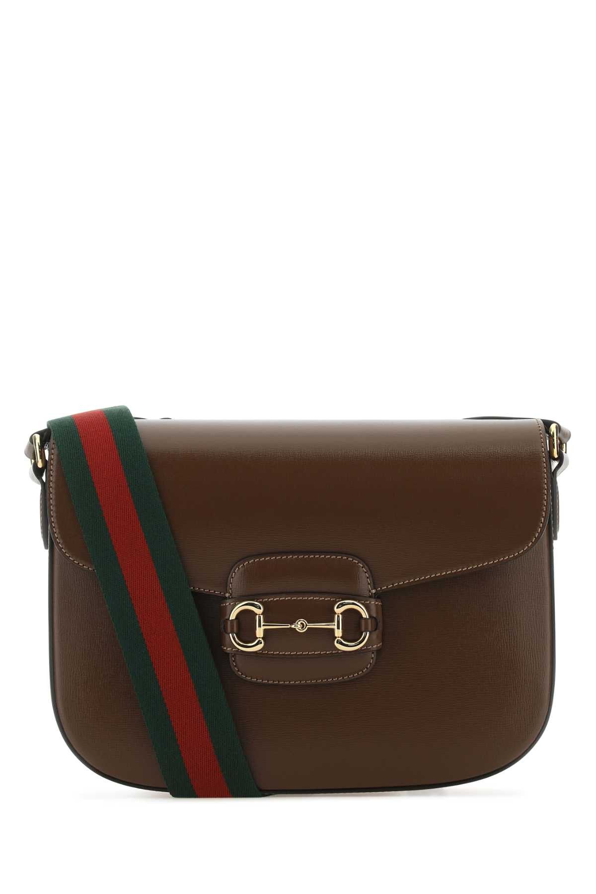 Brown Leather 1955 Horsebit Shoulder Bag