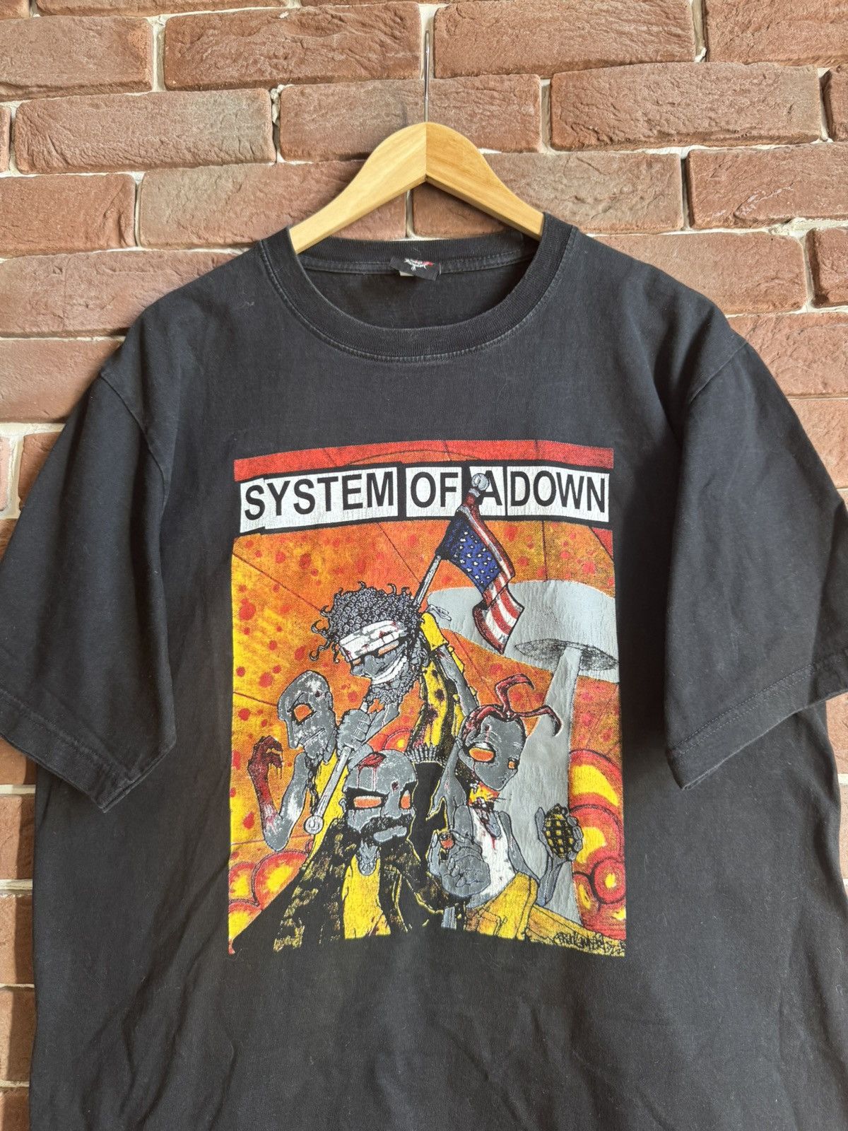 Band Tees Vintage 00s System Of A Down Mushroom Band T-shirt Nu Metal Size US L / EU 52-54 / 3 - 5 Thumbnail