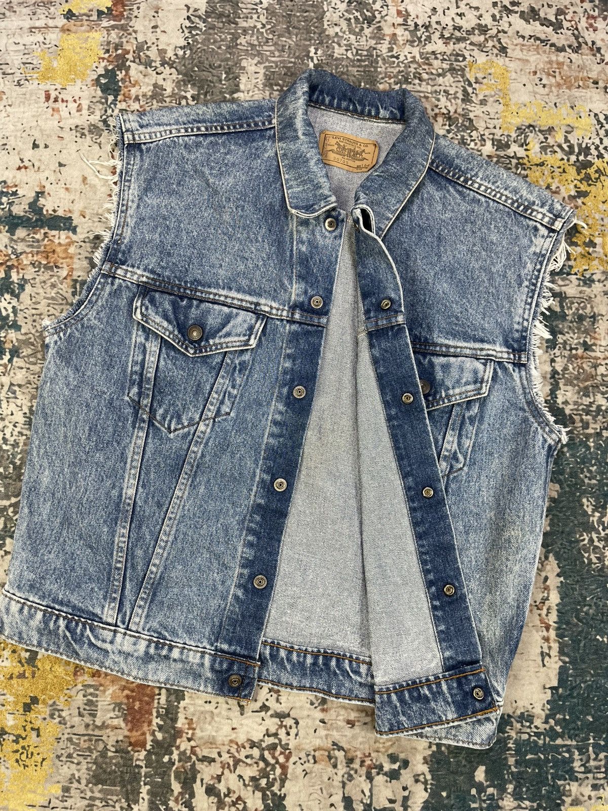 Levi's Vtg Levis Orange Tab Wash Snap Button Denim Vest Size US S / EU 44-46 / 1 - 10 Thumbnail