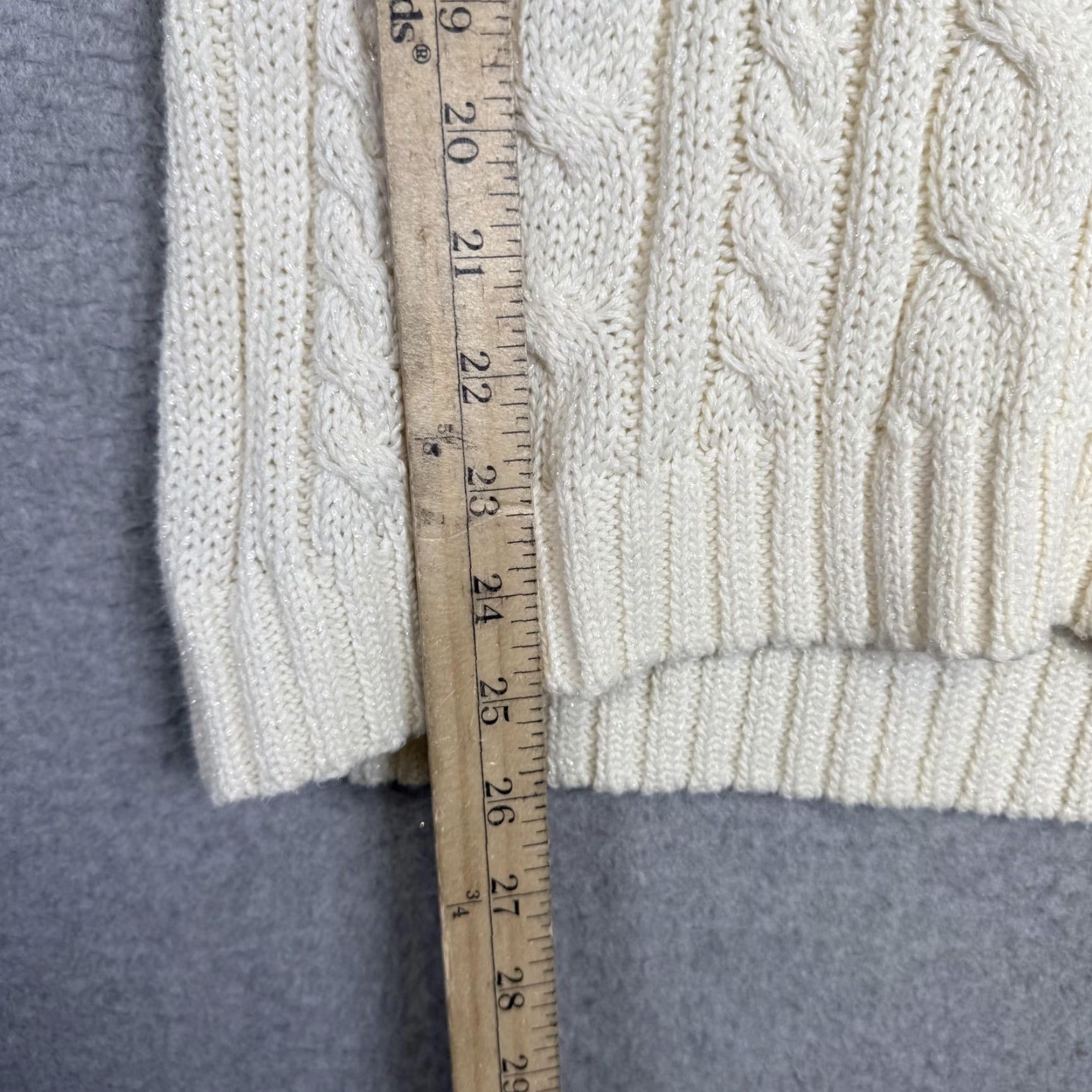 Ralph Lauren VINTAGE Lauren Ralph Lauren Pullover Sweater Shirt Womens L White Cable Knit Large Size L / US 10 / IT 46 - 4 Thumbnail