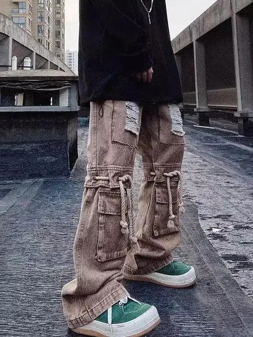 Japanese Brand Retro wasteland color ripped hemp rope strap rare jeans Size US 32 / EU 48 - 6 Thumbnail