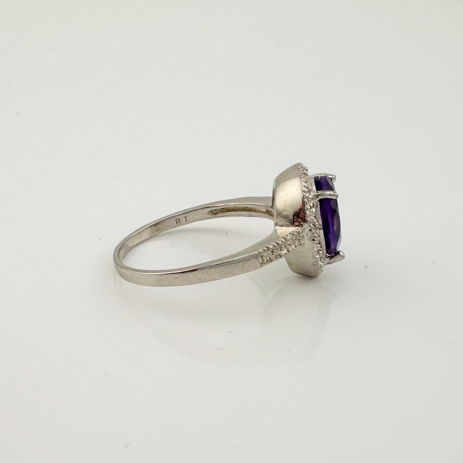2.24 Carat Natural Amethyst Ring Size 8.25 - Sterling SIlver
