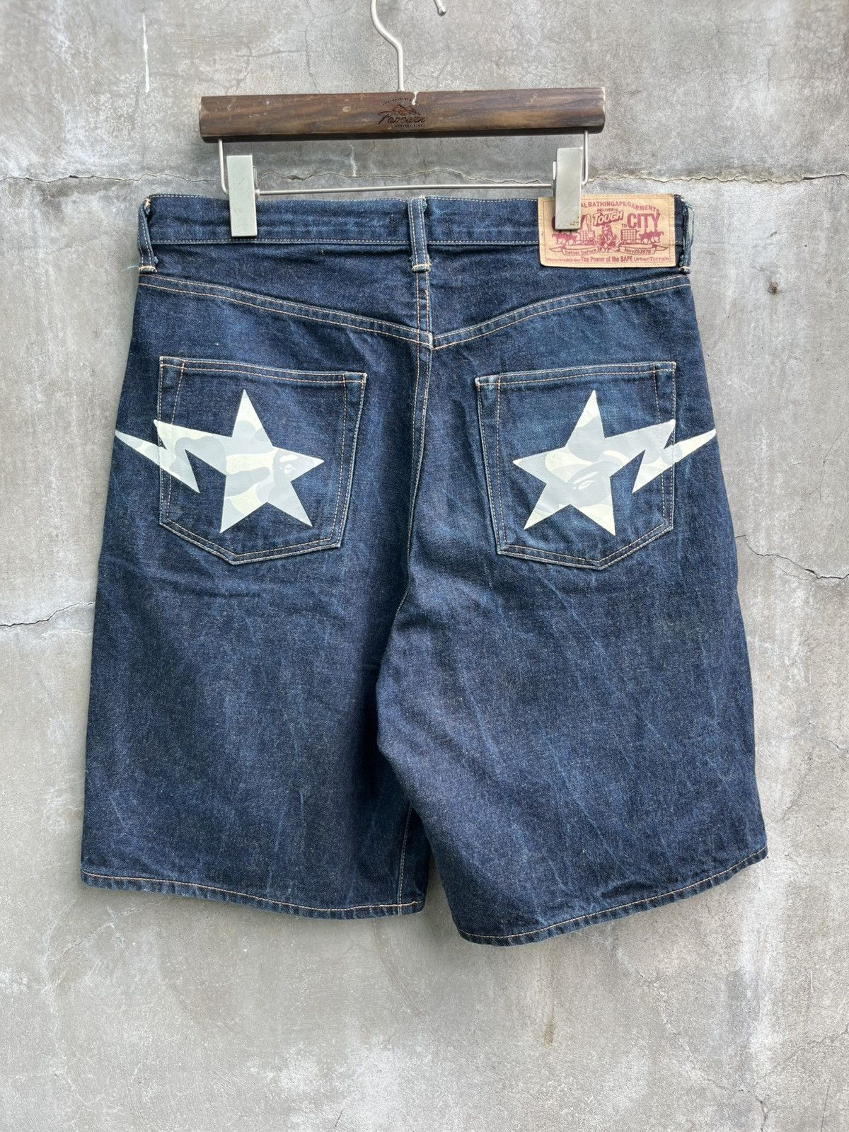 Bape Bapestar Denim Jorts | Grailed