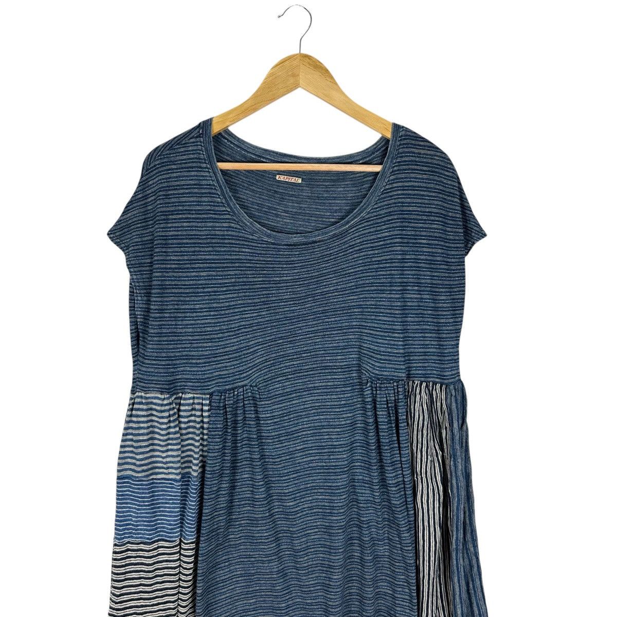 Kapital KAPITAL PATCHWORK INDIGO STRIPED DRESS Size L / US 10 / IT 46 - 3 Thumbnail