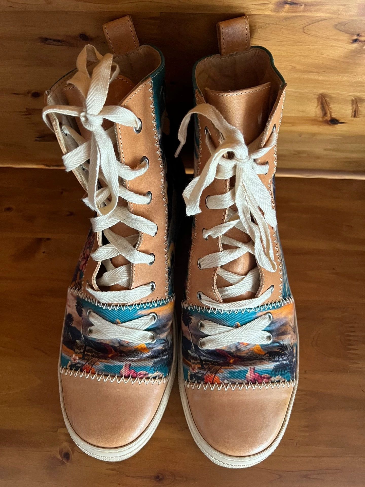 Jean Paul Gaultier JPG leather paneled high-top casual shoes 42 Portugal Size US 9 / EU 42 - 6 Thumbnail