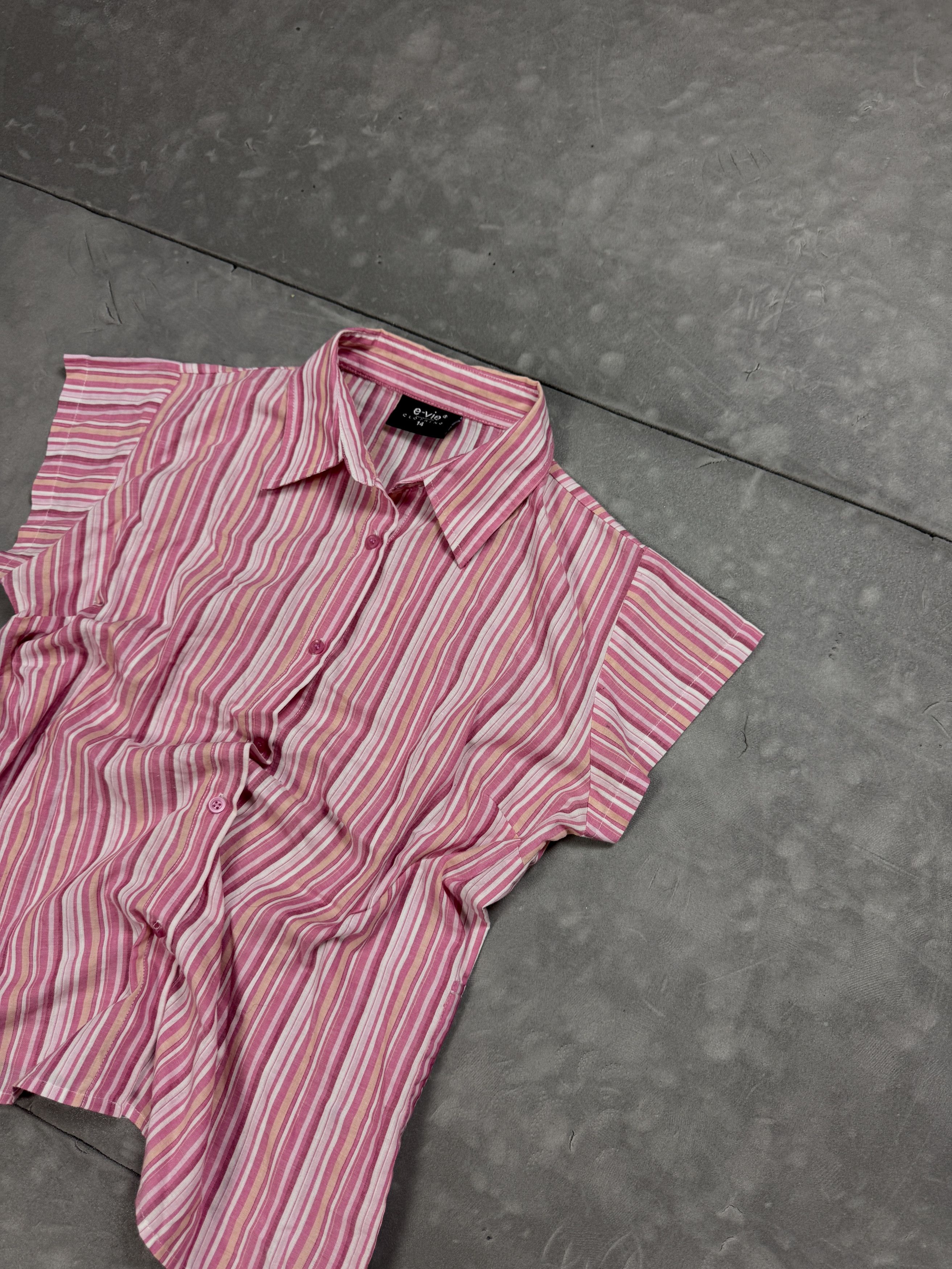 Vintage Vintage y2k striped pink shirt formal coquette retro Size S / US 4 / IT 40 - 7 Thumbnail