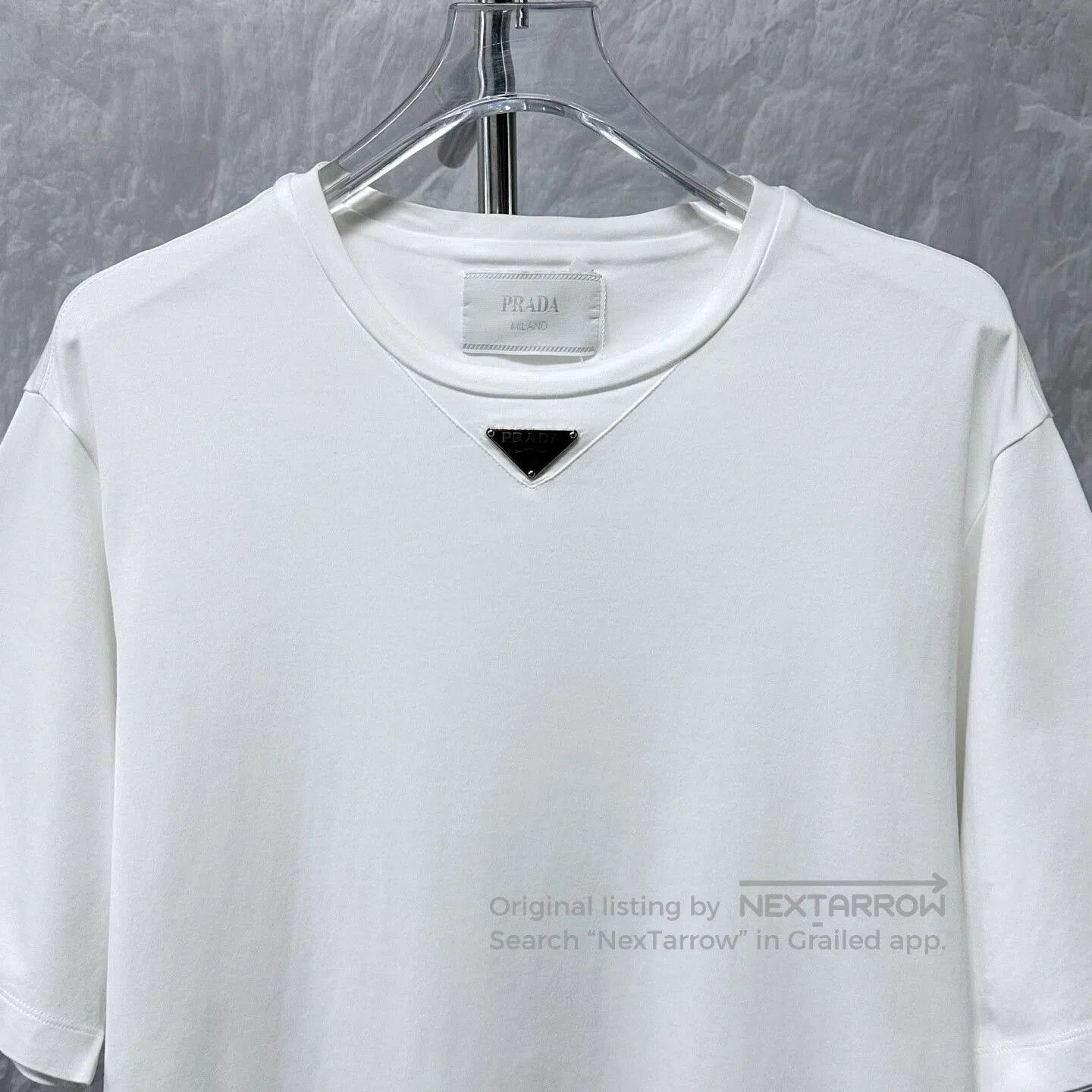 Prada prada logo short sleeve shirt in white. Size US XL / EU 56 / 4 - 2 Thumbnail