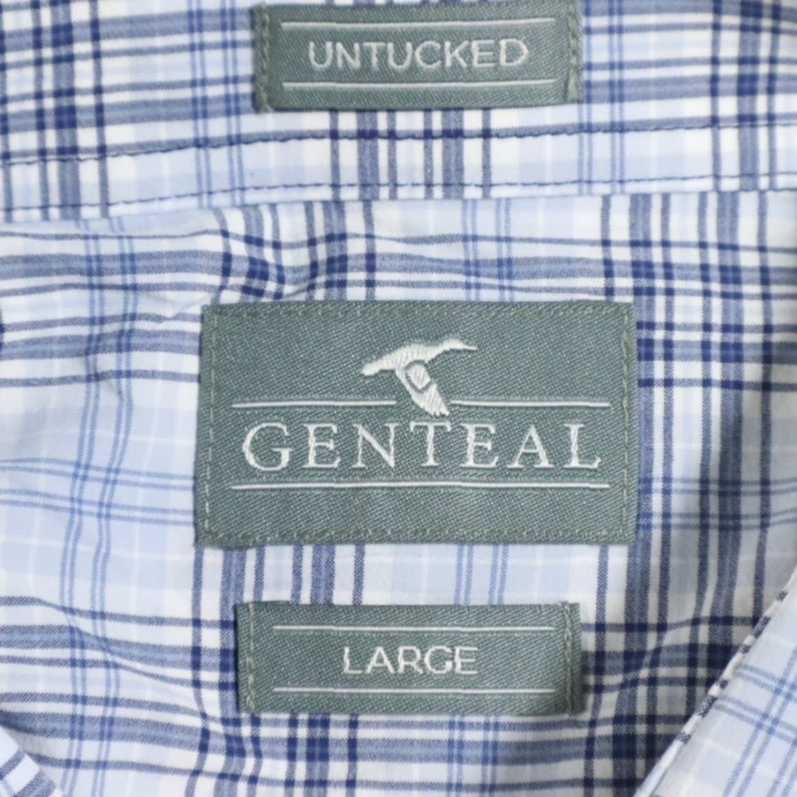 Denime Genteal Greer Litetec Untucked Plaid Denim Shirt L Men Long Sleeve Button Down Shirt Size US L / EU 52-54 / 3 - 5 Thumbnail