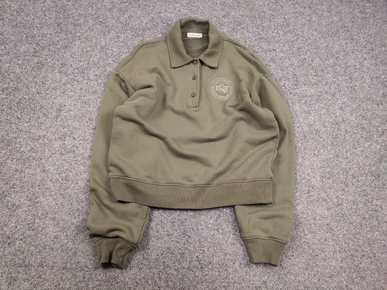 Lacoste Lacoste Kadın Relaxed Fit Polo Yaka Haki Sweatshirt Size XS / US 0-2 / IT 36-38 - 4 Thumbnail