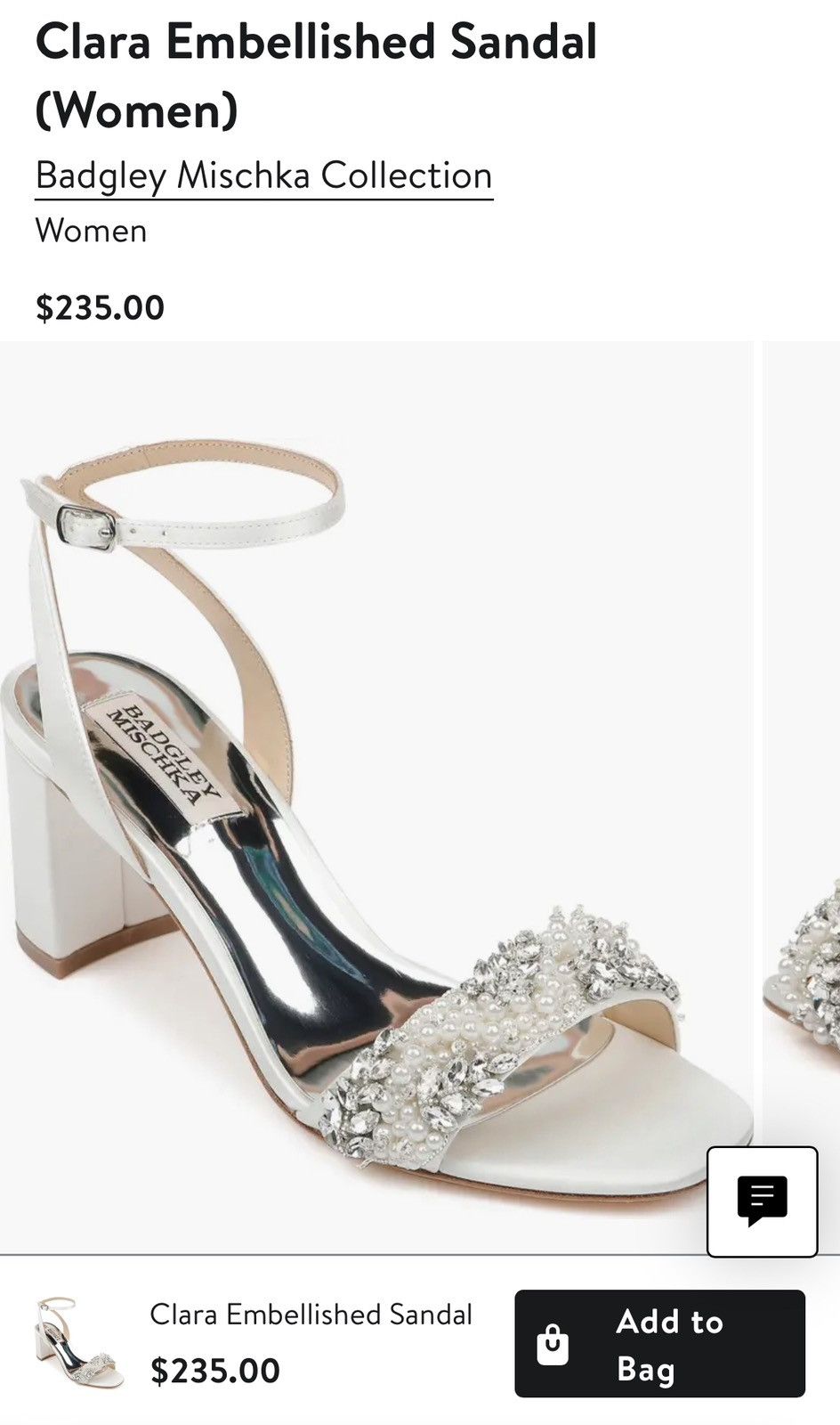 Badgley Mischka Badgley Mischka Clara Embellished Sandal Size US 8.5 / IT 38.5 - 5 Thumbnail