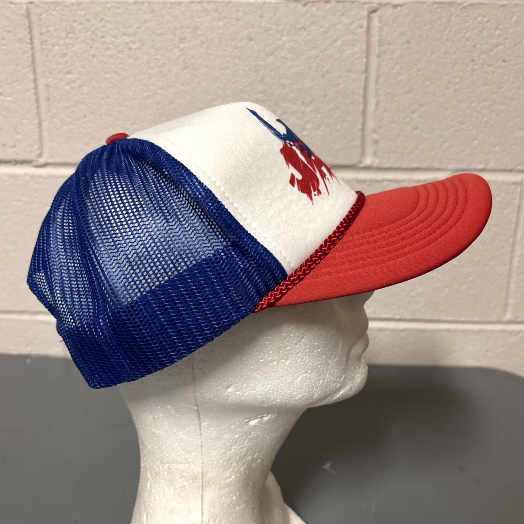 Vintage Universal Studios JAWS Logo Snapback Hat Red White & Blue Movie Mens One Size Size ONE SIZE - 4 Thumbnail