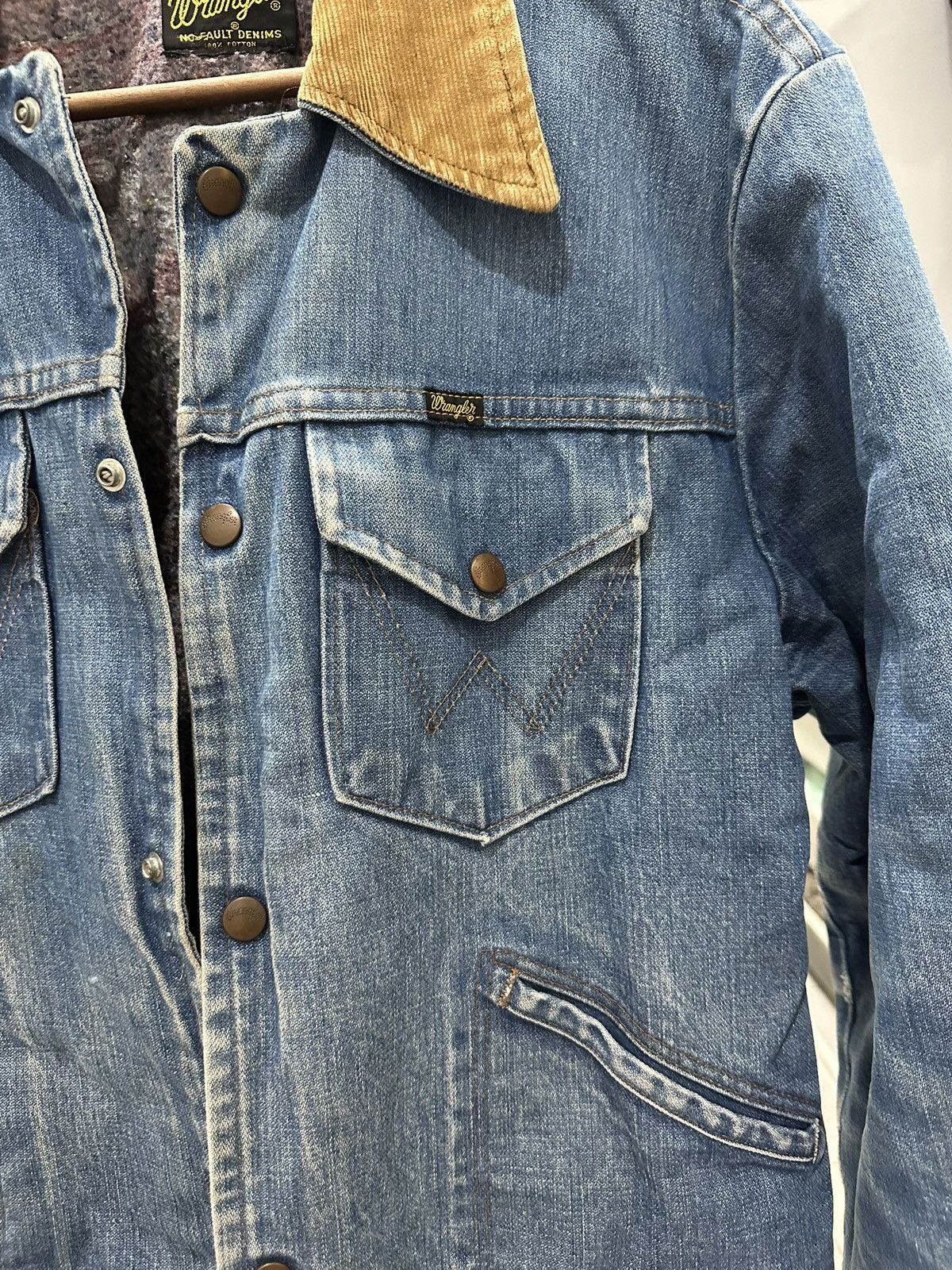 Wrangler Vintage 70s Wrangler western Denim Jacket Blanket lined Size US XL / EU 56 / 4 - 2 Thumbnail