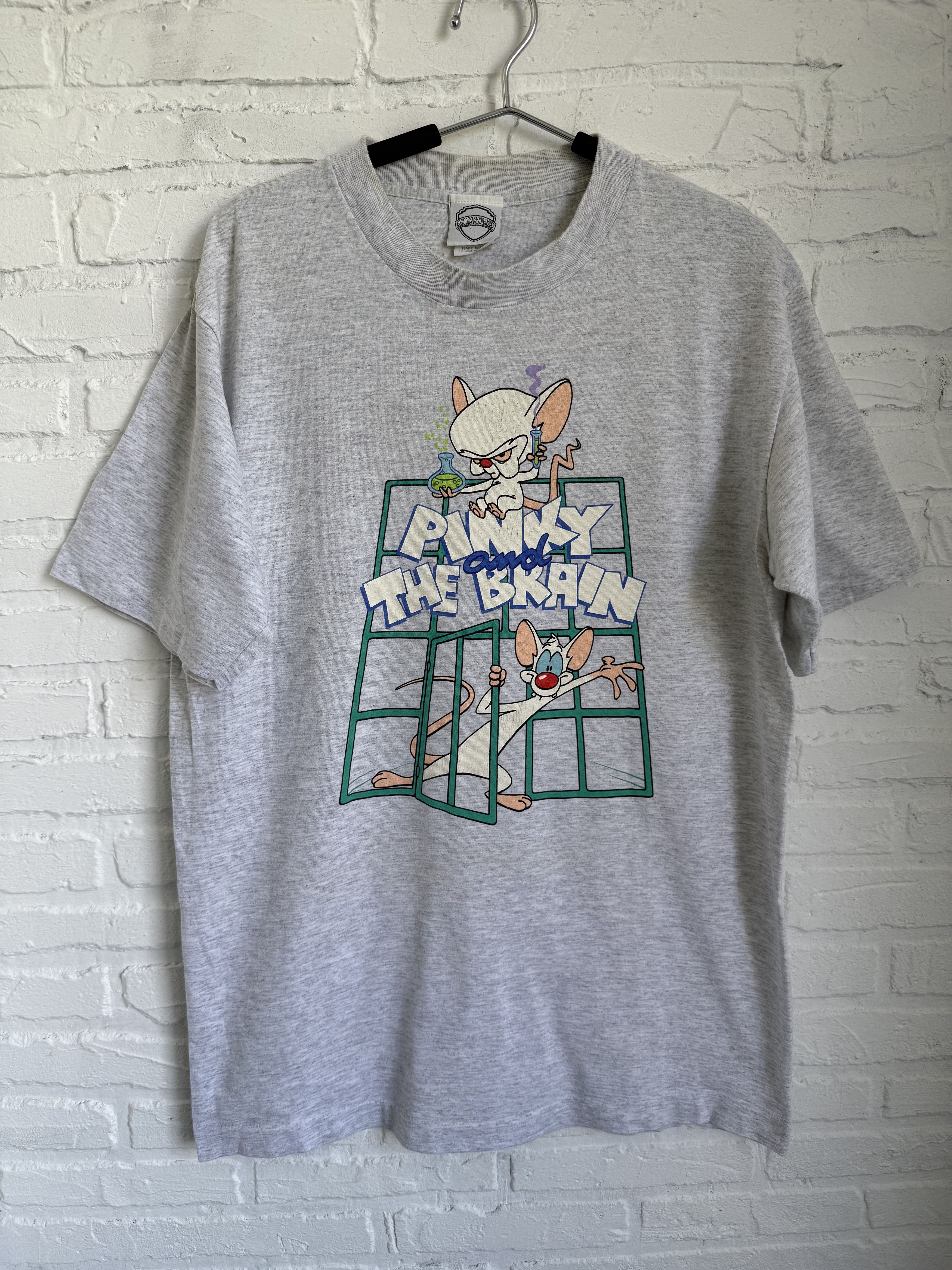 Vintage Vintage 1993 Pinky and The Brain cartoon t-shirt Size US L / EU 52-54 / 3 - 1 Thumbnail