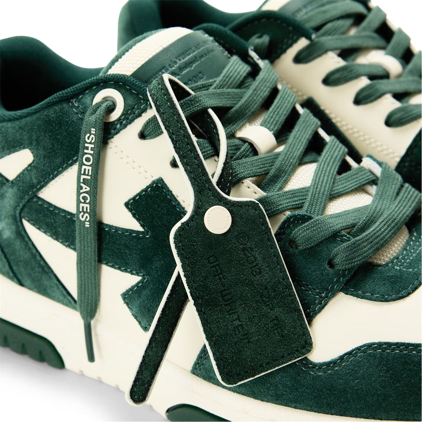 Off-White o1g2r1mq0226 Outofoffice Low-Top Trainers in Green/Ecru Size US 6 / EU 39 - 3 Thumbnail