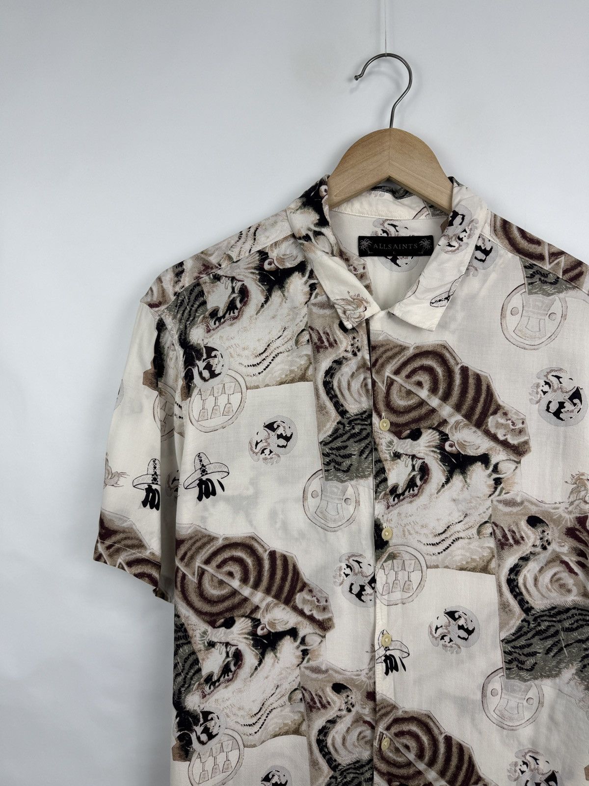 Allsaints 🇯🇵 Rare Allsaints Tiger Japan Style Shirt Retro Hype Y2K Size US L / EU 52-54 / 3 - 3 Thumbnail