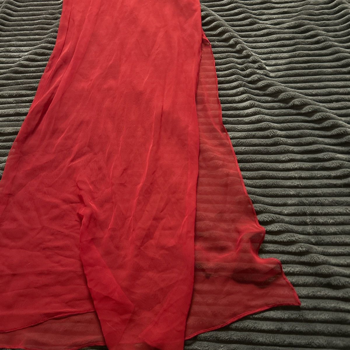 Vintage Red sheer dress with slit Size XS / US 0-2 / IT 36-38 - 2 Thumbnail