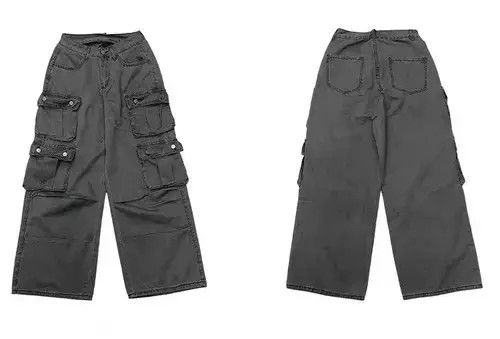 Jean Retro High Street Hip Hop Wide Leg Loose Casual Pants Size US 28 / EU 44 - 4 Thumbnail