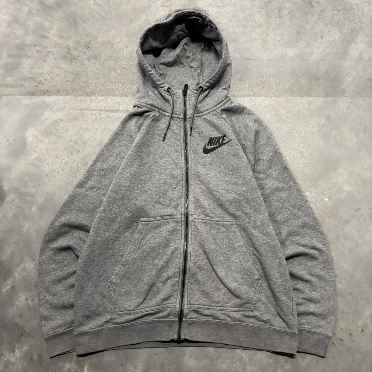 Nike × Vintage Crazy Vintage Y2K/2000s Grey Nike Streetwear Essential Zip Up Hoodie! Size US M / EU 48-50 / 2 - 1 Thumbnail