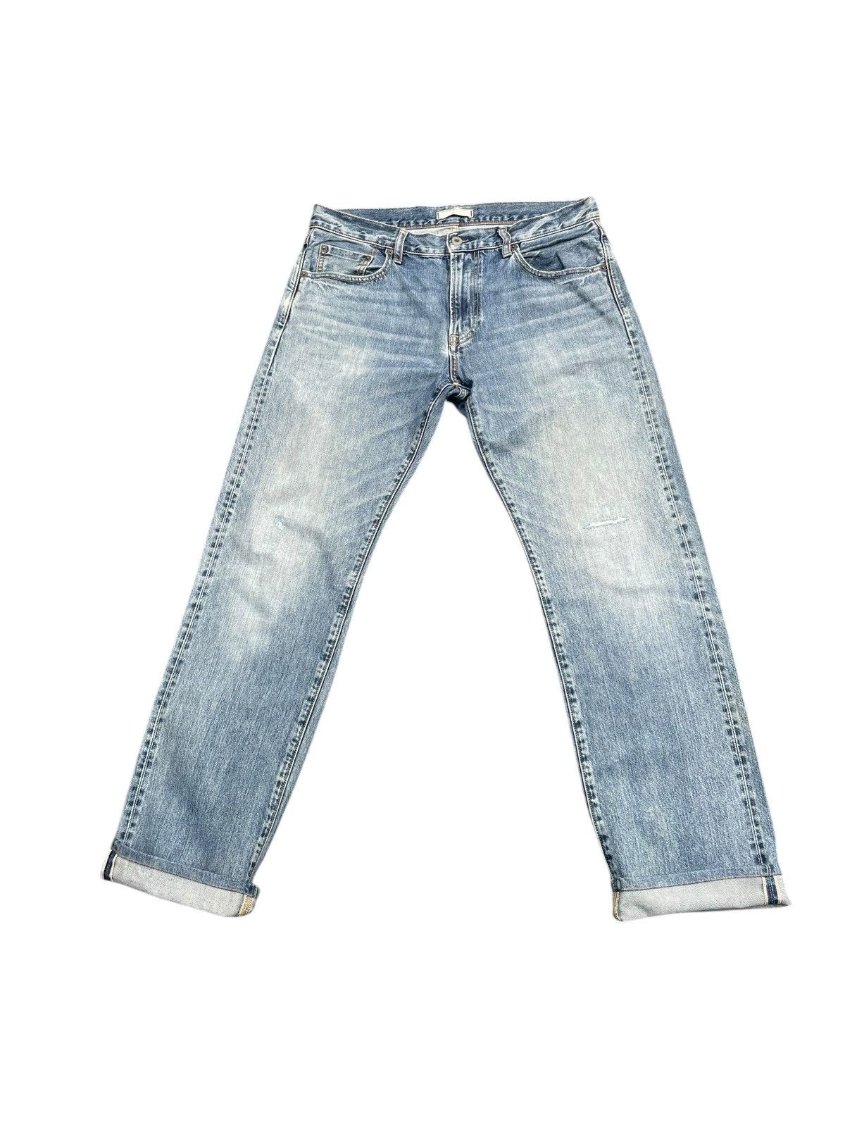 Japanese Brand × Uniqlo Uniqlo Selvedge Distresed Jeans Size US 35 - 1 Thumbnail