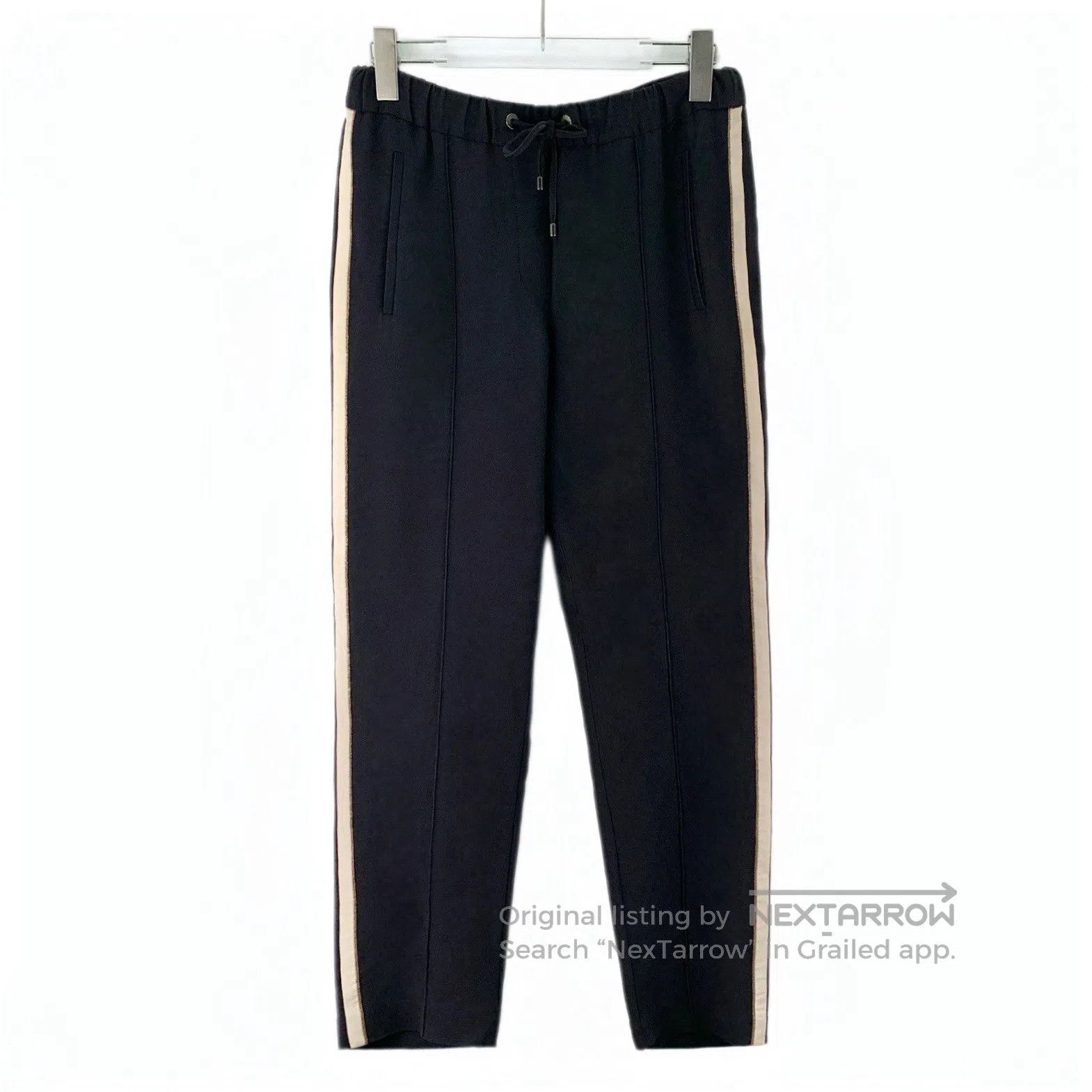 Brunello Cucinelli Brunello Cucinelli Black side stripe silk drawstring casua Size US 26 / EU 42 - 1 Thumbnail