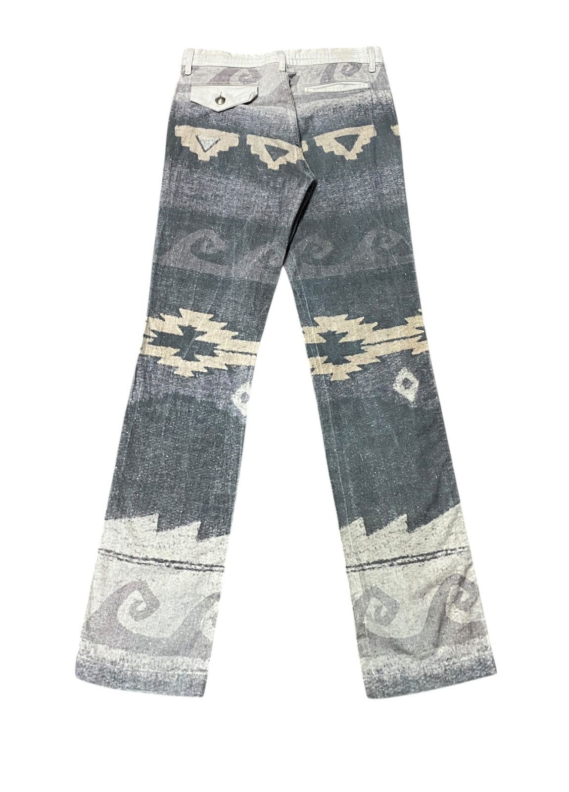 Japanese Brand Rare Vintage Gemstone Red Indian Navajo Flared Pants 1990s Size US 30 / EU 46 - 2 Thumbnail