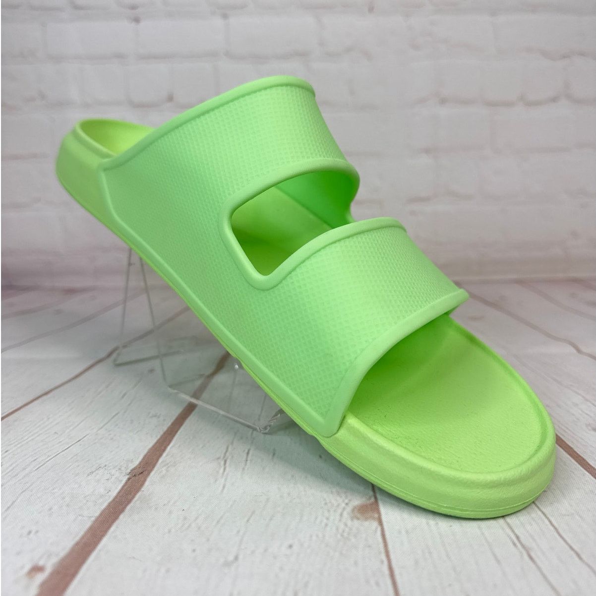 REEF Reef Oasis Double Up Lime Cushioned Water Friendly Slides Size US 13 / EU 46 - 2 Thumbnail