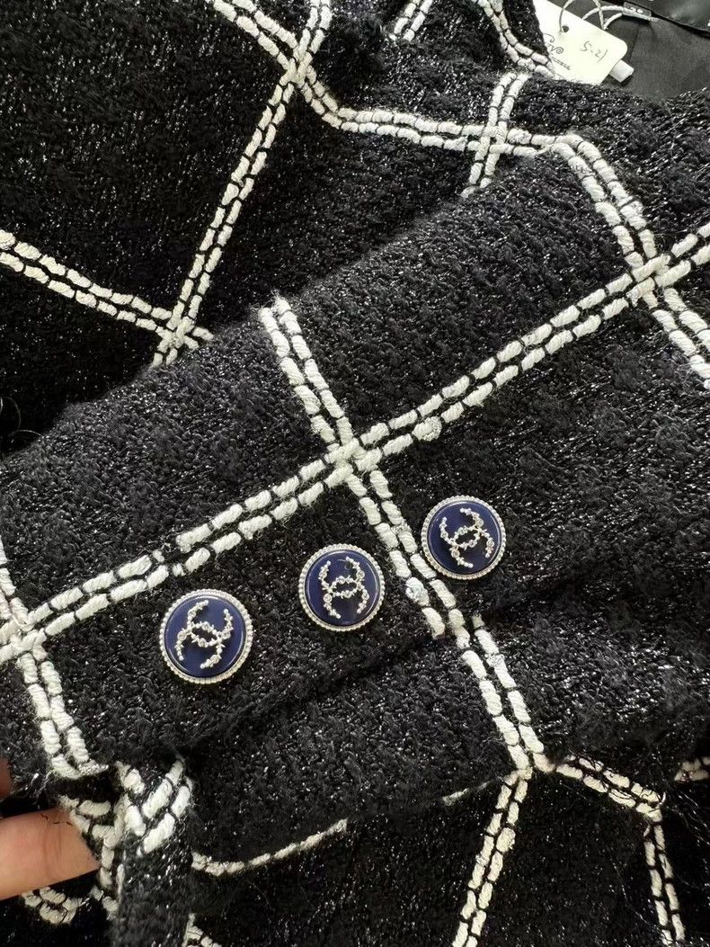 Chanel Chanel Roof series black and white plaid lotus leaf collar Size XS / US 0-2 / IT 36-38 - 3 Thumbnail