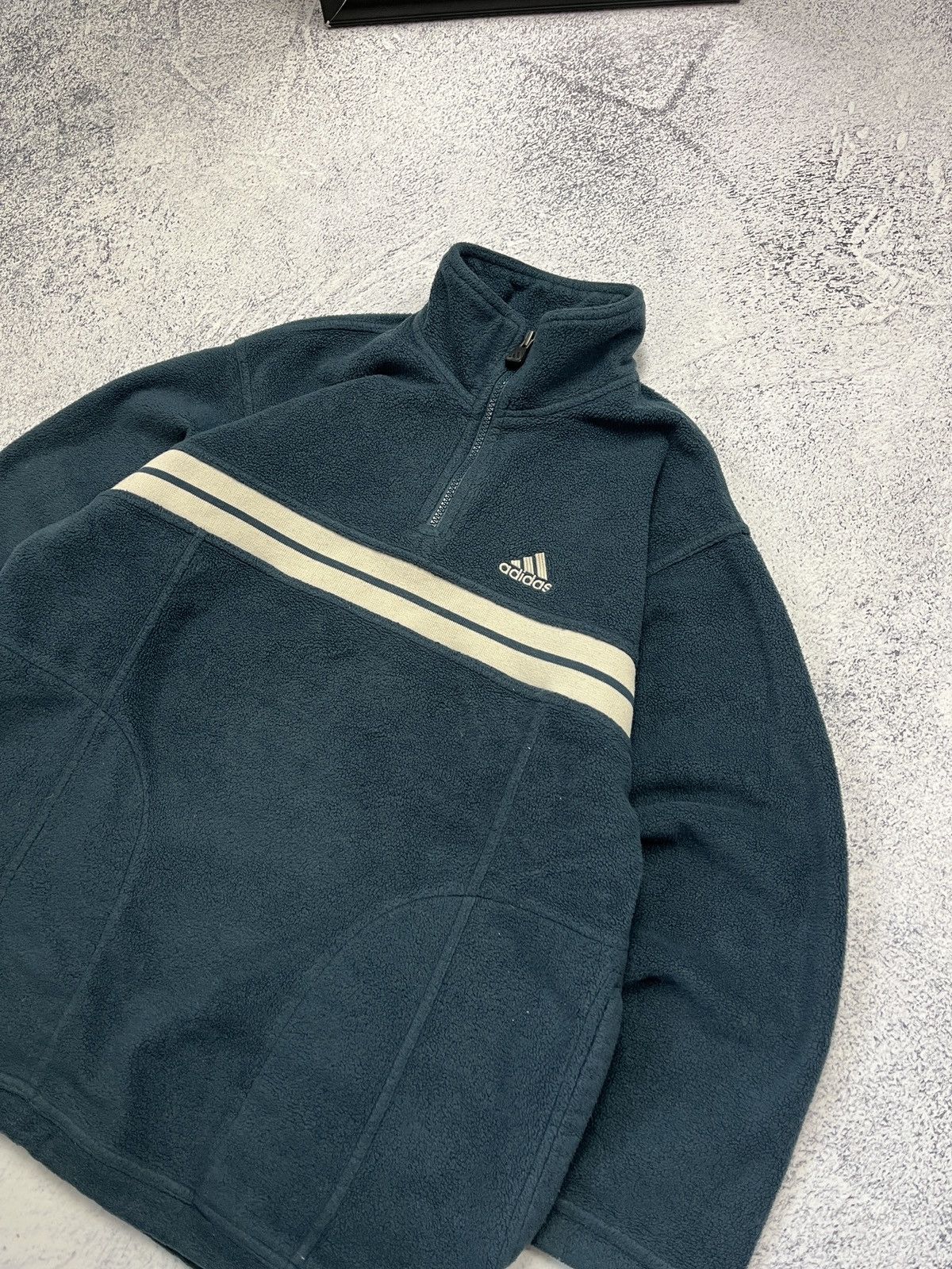 Adidas Vintage 00’s Adidas Fleece Jacket 1/4 Zip Sweatshirt Y2k Size US S / EU 44-46 / 1 - 4 Thumbnail