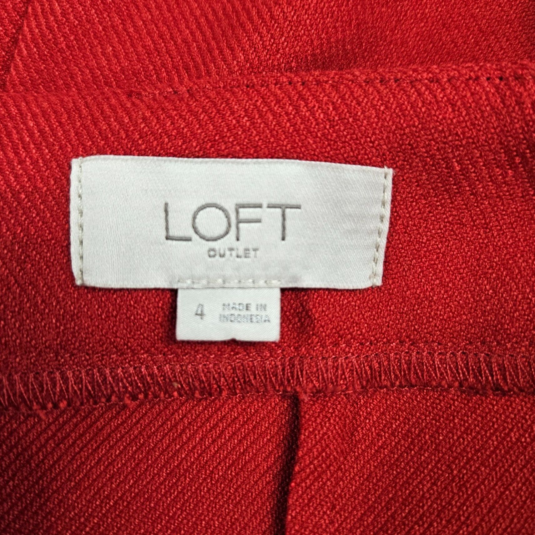 Loft VINTAGE LOFT Ann Taylor SKIRT, Pencil, Red, Size 4, Zip, Solid, Short, Womens Size 27" / US 4 / IT 40 - 4 Thumbnail