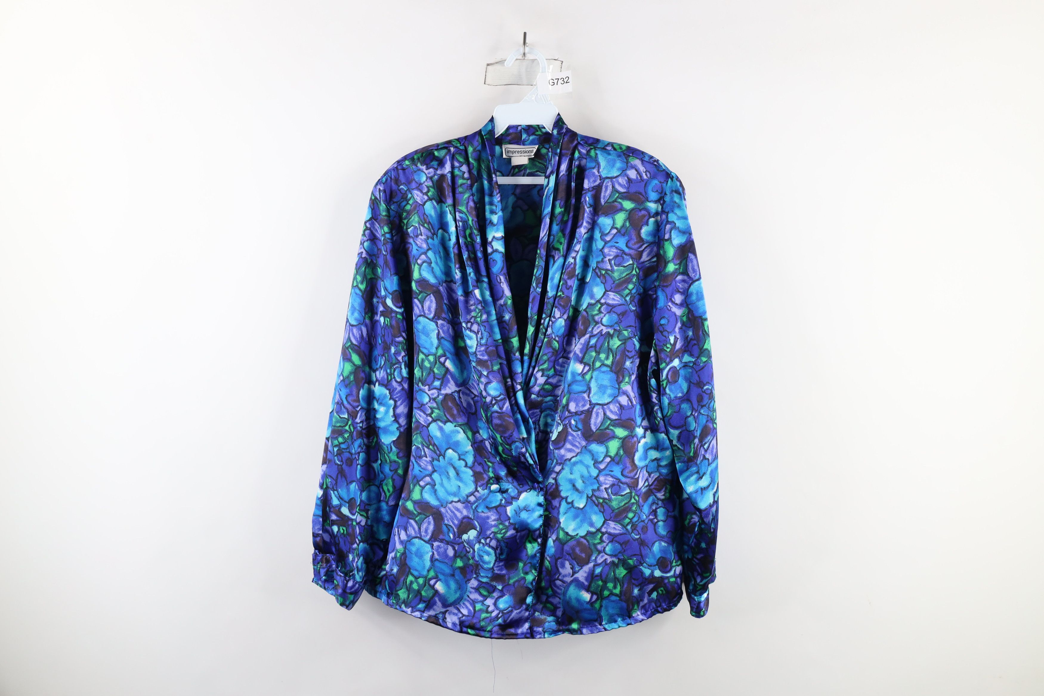 Vintage Vintage 90s Streetwear Flower Blazer Button Shirt USA Size XL / US 12-14 / IT 48-50 - 1 Thumbnail