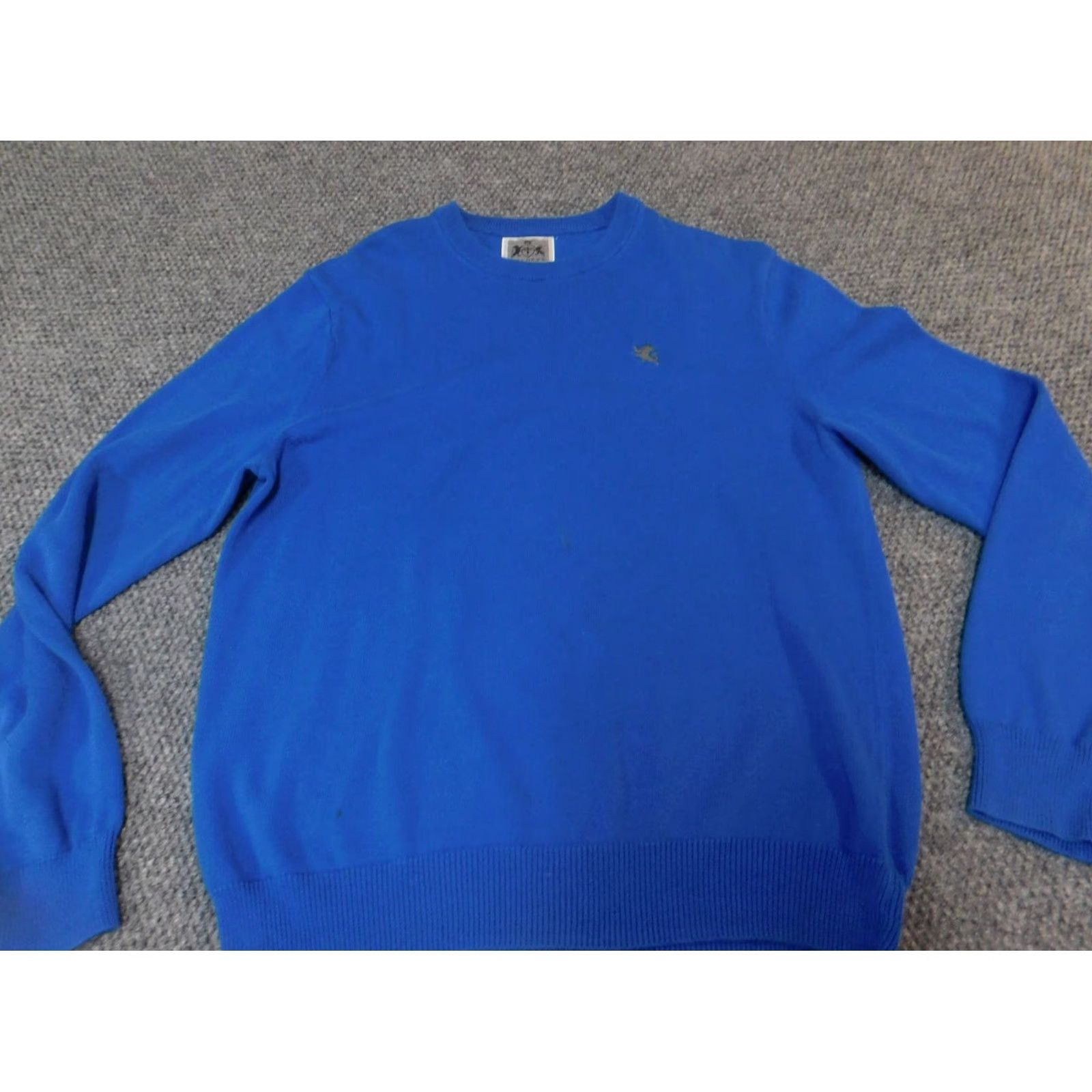 Express Express Mens Sweater Large Blue Logo Pullover V-Neck Stretch Cotton Classic Size US L / EU 52-54 / 3 - 4 Thumbnail