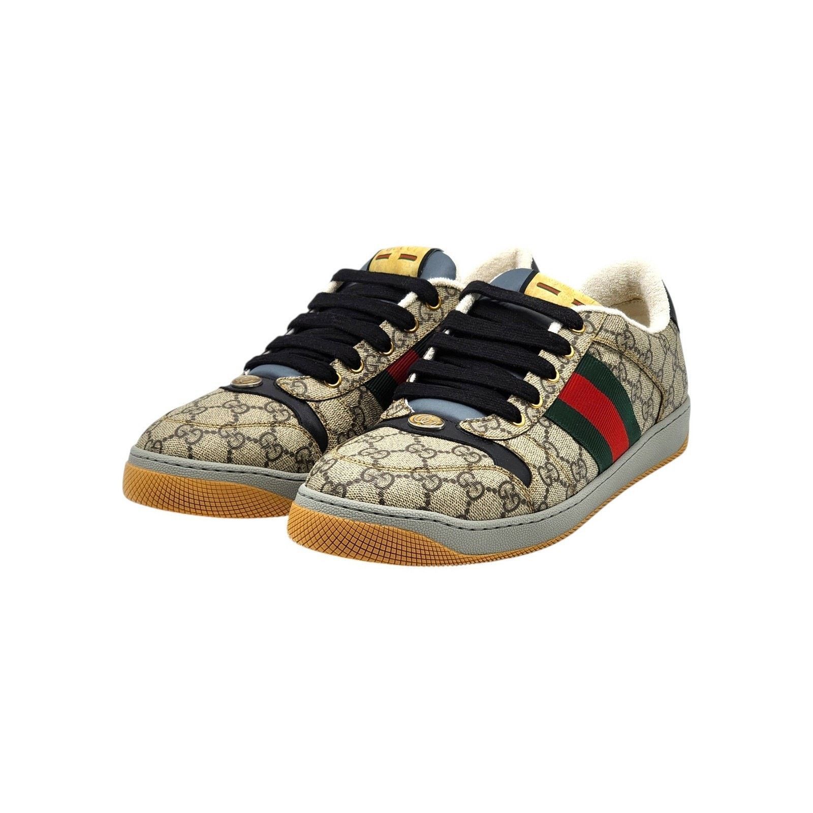 Gucci Screener GG Supreme Web Sneakers Beige Ebony US 12 - NWB Size US 12 / EU 45 - 1 Thumbnail