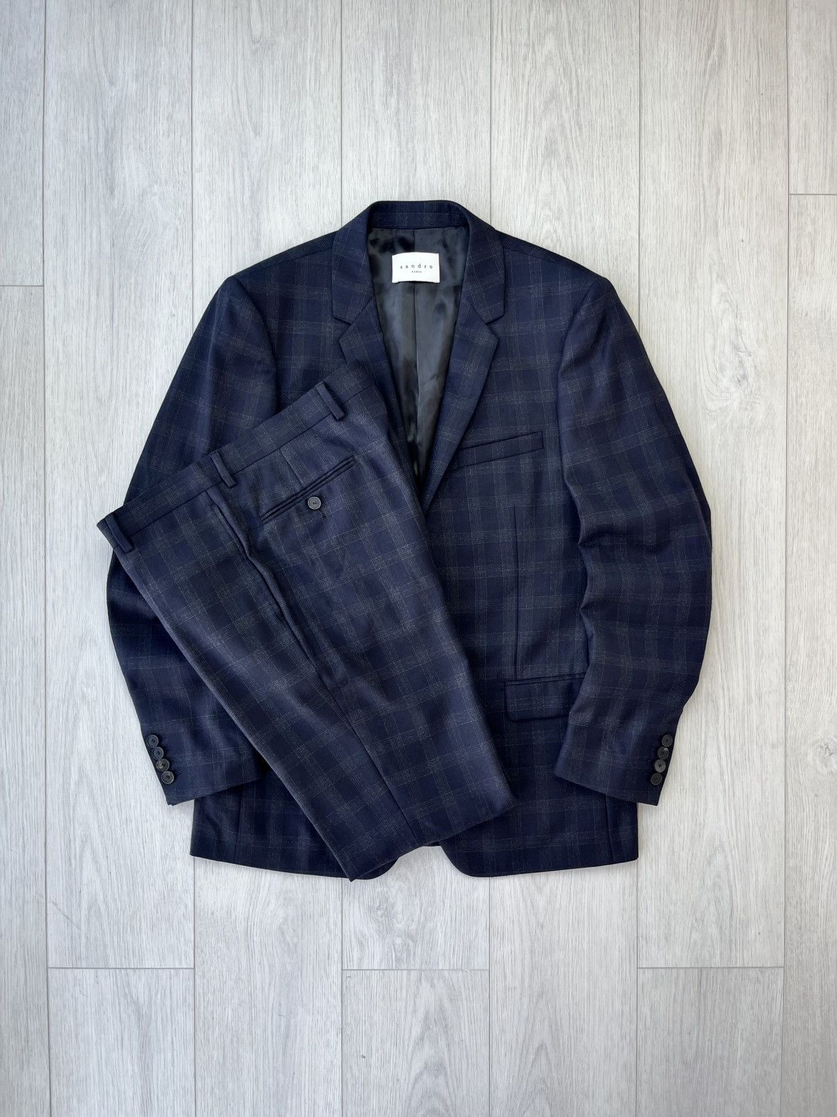 Sandro Sandro Paris Wool Suit Blazer + Trousers Size 50R - 1 Thumbnail