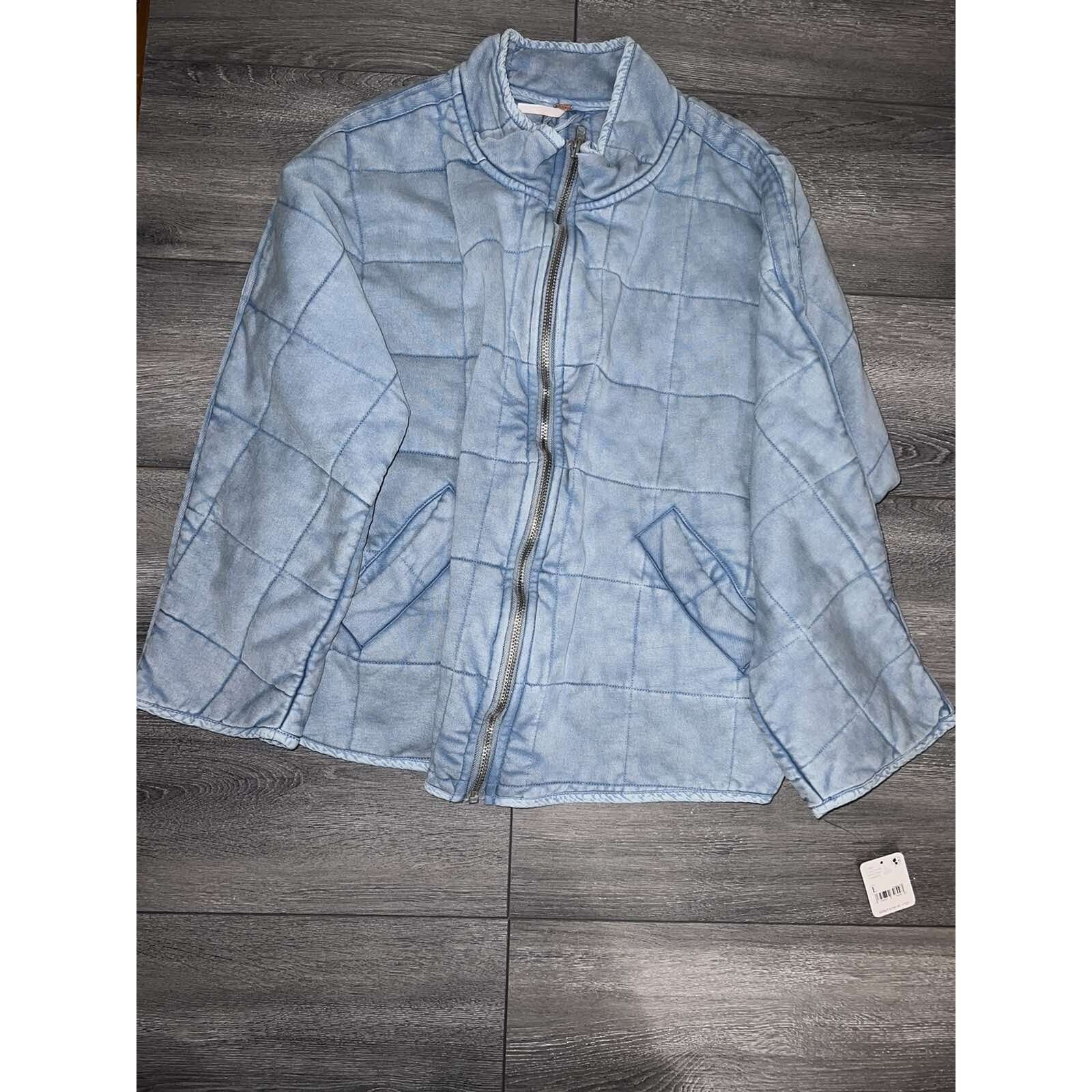 Free People Free People Dolman Quilt Jacket In Wavy Water Size L A002070 Size L / US 10 / IT 46 - 8 Thumbnail