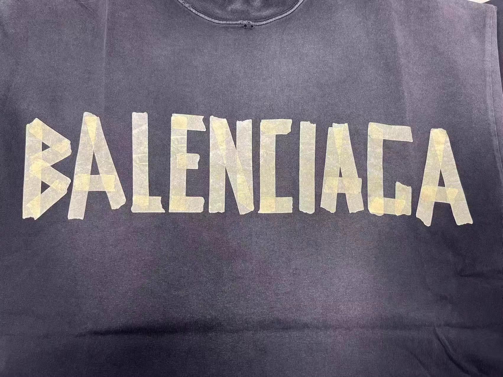 Balenciaga Balenciaga Tape Logo Print Oversize SS Deep Gray M/L Size US L / EU 52-54 / 3 - 3 Thumbnail