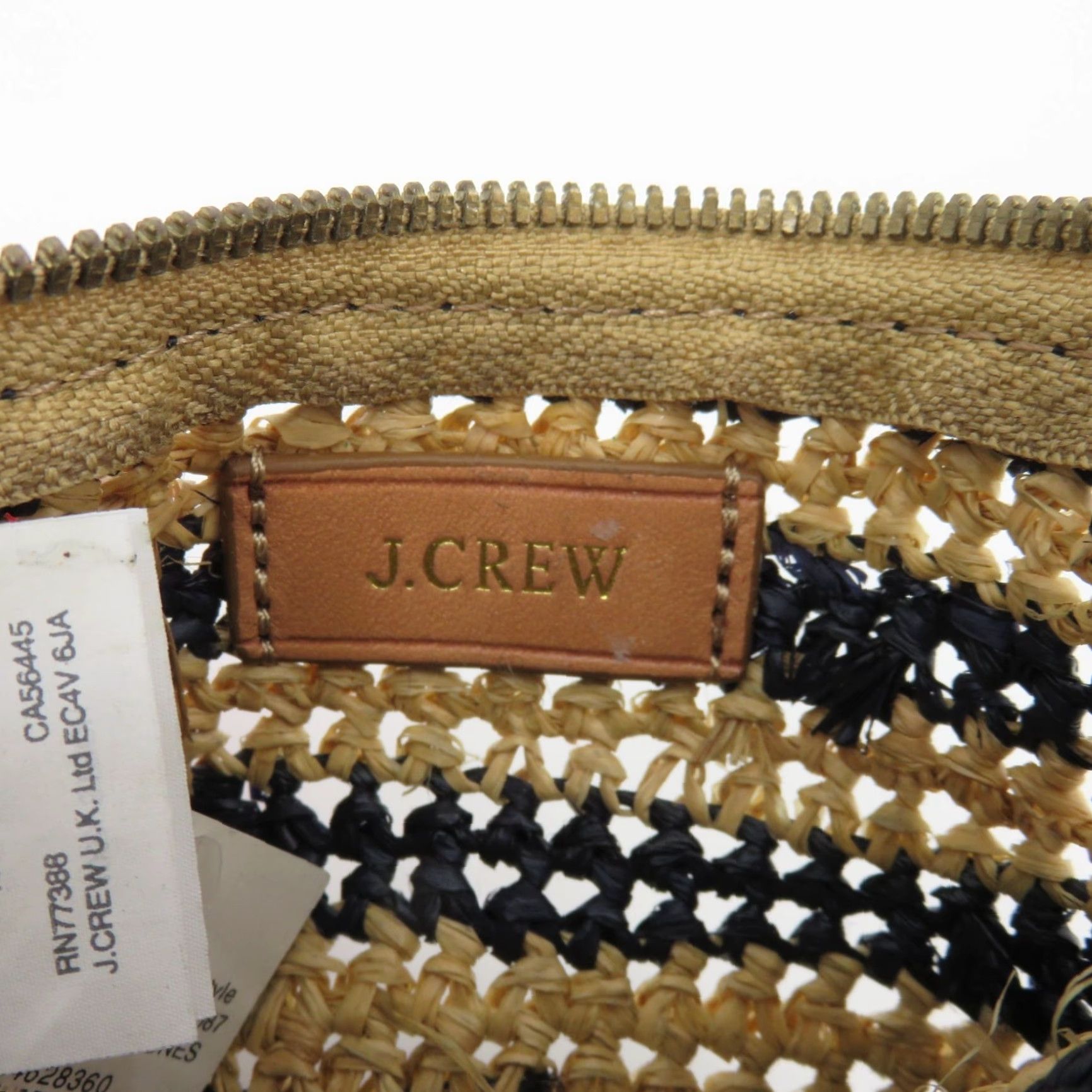 J.Crew J.CREW Coin Wallet Straw Multicolor Zip Purse Woven Tan Blue Pom Pom NEW Women Coin Wallet Straw Multicolor J.CREW Gift Size ONE SIZE - 3 Thumbnail