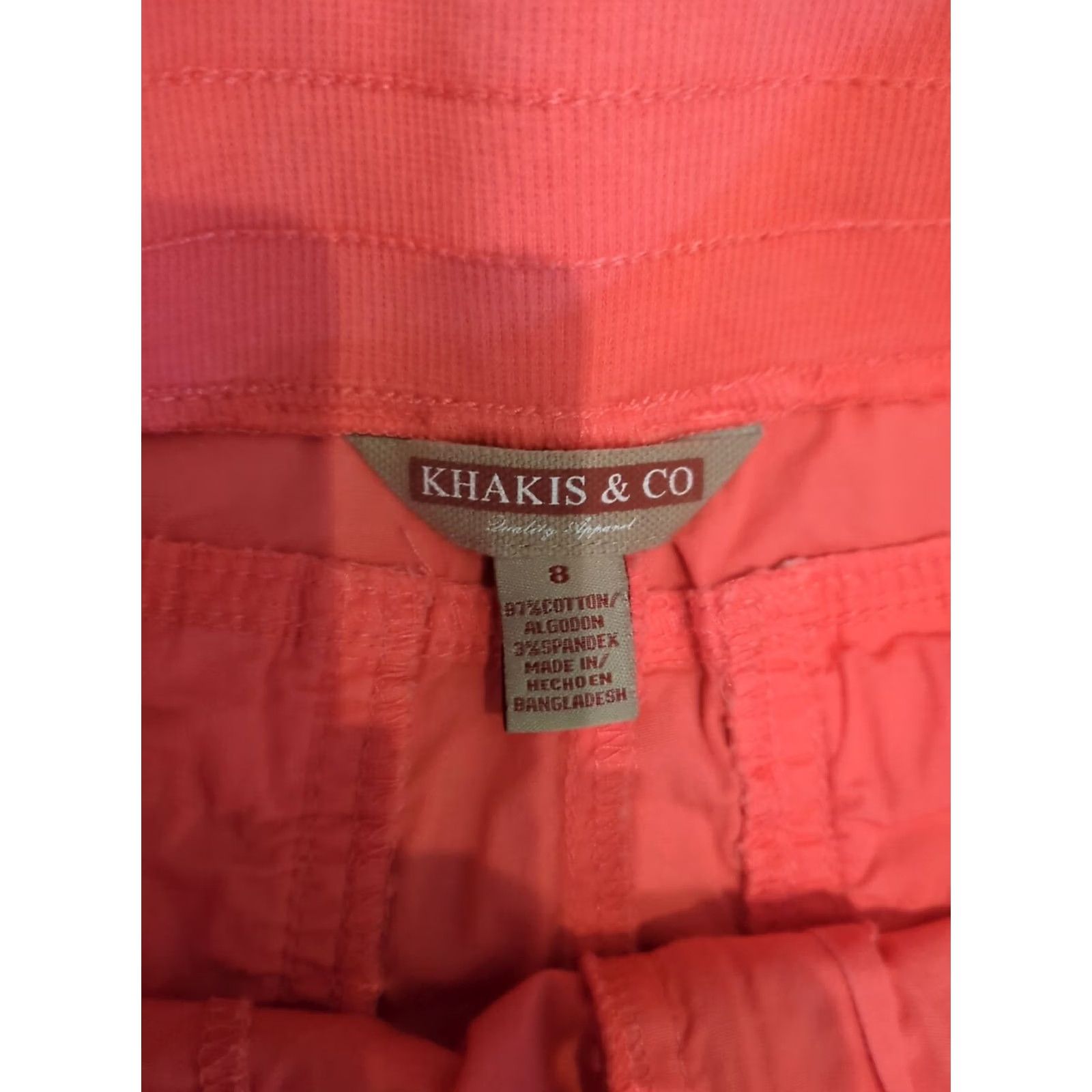 CO Khakis & Co Shorts Womens Size 8 Stretch Chino Drawstring Pocket Casual Ladies Size 30" / US 8 / IT 44 - 4 Thumbnail