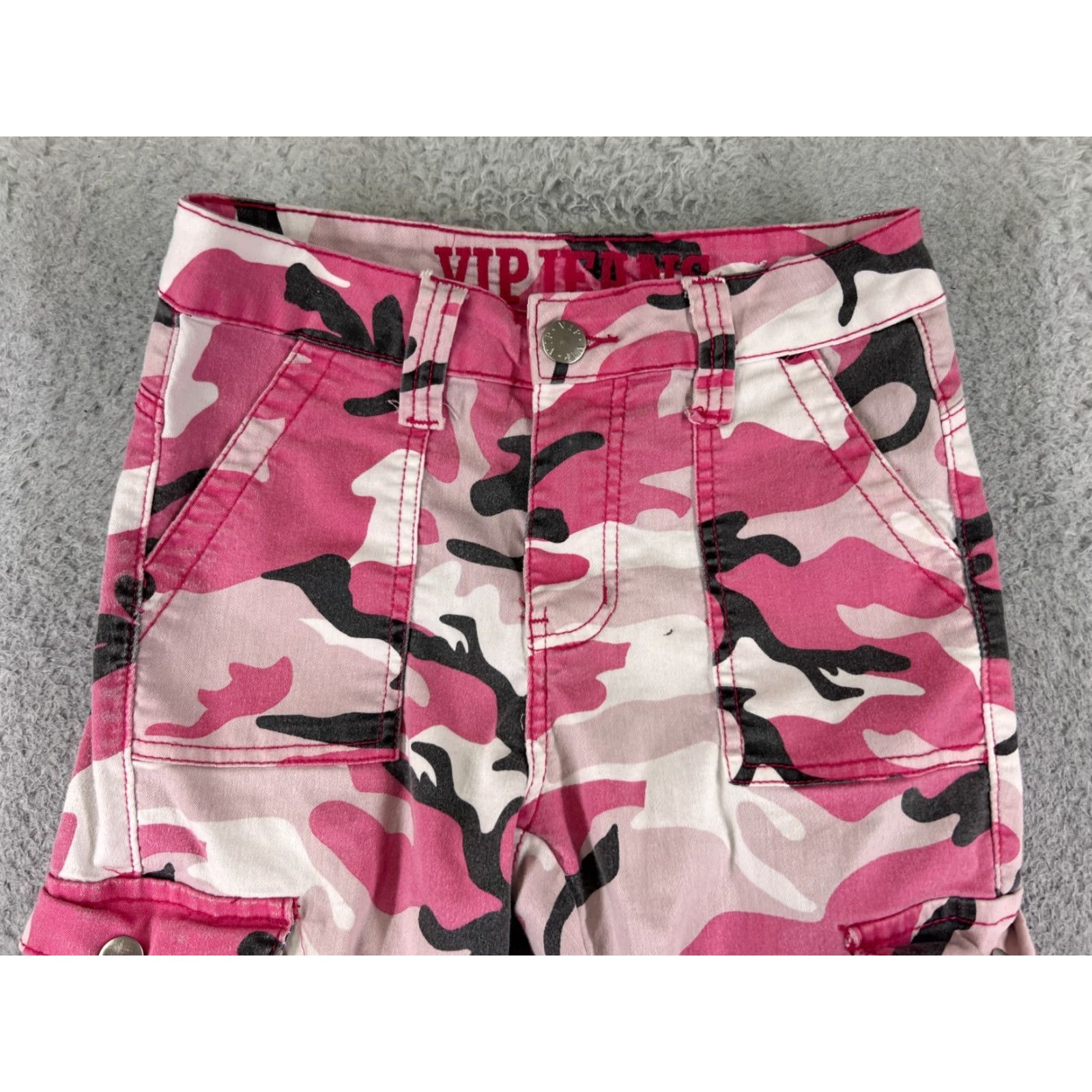 Vintage VIP Jeans Pink Denim Pants Womens 3 Cargo Jeans Pink VIP Jeans Womens Denim Pants 3 Cargo Pink Denim Jeans Маш Size 26" / US 2 / IT 38 - 4 Thumbnail