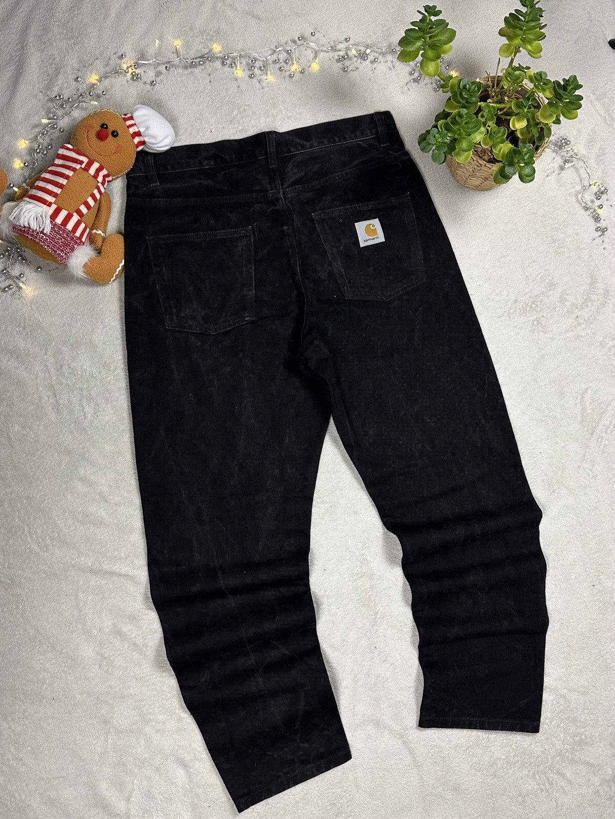 Pre-owned Carhartt X Carhartt Wip Carhartt Vintage Box Logo Retro Oversize Newel Jeans In Black
