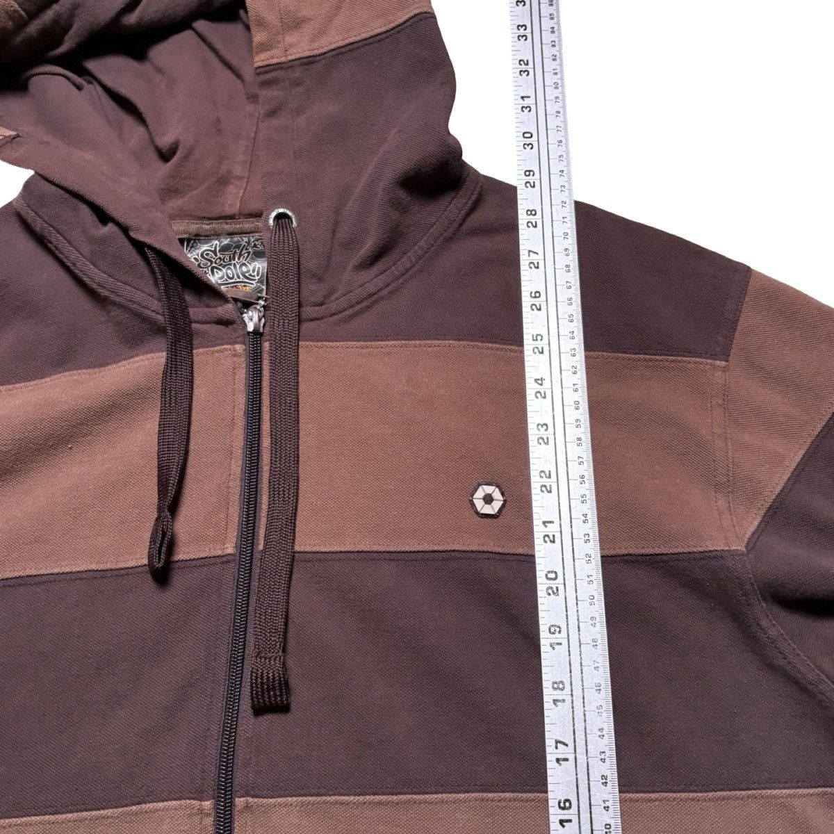 Southpole Vintage Southpole Hoodie Mens L Brown Beige Full Zip Striped Size US L / EU 52-54 / 3 - 5 Thumbnail